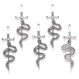 5pcs 5 colors Alloy Charm Snake Sword Charms Pendant Designer Charms For Jewelry Making DIY Jewelry Findings 54*18mm M99