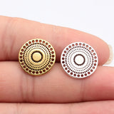 20pcs 18x18x1.1mm 2 Colors Antique Silver Color Antique Gold Color Multi-Hole Flower Petal Charms For DIY Jewelry Making