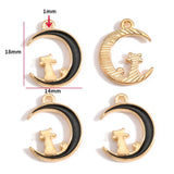 10pcs 17 styles animal Enamel Alloy cat Charm Earring Pendant DIY Keychain Necklace Jewelry Accessories W478