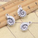 10 Uds. De dijes de caracola de mar, 16x11x4mm, colgantes de Color plata antigua, fabricación de joyería tibetana hecha a mano DIY