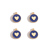 10pcs 3 styles Enamel heart-shaped Charm for Earring Keychain Necklace Pendant DIY Jewelry Accessories 14*12mm W489