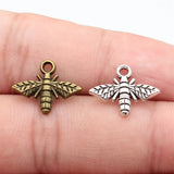 20pcs 14x18mm 2 Colors Antique Bronze Color Antique Silver Color Bee Charms For DIY Jewelry Making