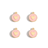 10pcs 3 styles Enamel heart-shaped Charm for Earring Keychain Necklace Pendant DIY Jewelry Accessories 14*12mm W489