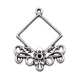 10pcs 34x27mm Antique Silver Color Earring Connector Pendant For DIY Jewelry Making Handmade Jewelry Craft Findings