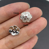 20-40pcs silver Alloy Flower Holder Partition Bead Cap Bead Holder Cap DIY Step Shaking Hairpin Hairpin Crown Accessories V149