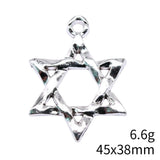 5pcs 45x38mm 2 Colors Antique Bronze Color Antique Silver Color Star Of David Charms For DIY Jewelry Making