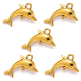 10pcs 6 colors dolphin Charms metal animal Earring necklace Pendants for Jewelry Making DIY Handmade Craft 15*17mm D7132