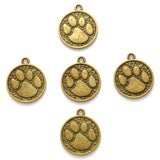 10pcs 5 Color circular Dog footprints Charm DIY Key Chain Bracelet Necklace Pendant  Jewelry Handmade Accessories 22*19mm D9336