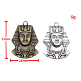 4pcs 37x26mm 3 Colors Antique Bronze Color Antique Silver Color Antique Gold Color Egypt Queen Cleopatra Charms