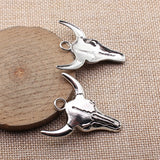 5pcs 42x38mm 2 Colors Antique Bronze Color Antique Silver Color Bull Skull Pendant For DIY Jewelry Making