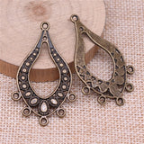 4pcs 47x29mm 2 Colors Drop-Shaped Hollow Porous Earring Connector For DIY Jewelry Making Handmade Jewelry Findings