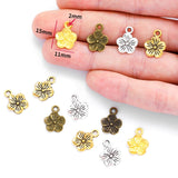 30pcs Alloy Charms Antique Silver color flower Pendants Jewelry Findings For DIY Handmade Jewelry Making 15*11mm Q133