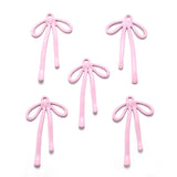 5 pcs Small High quality Spray paint Bow Charm Woman Earring Necklace Alloy Charms for Jewelry Making 32*19mm W310