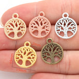 30pcs 5 colors Round tree of life Charms for Earrings necklaces Metal Pendants DIY Jewelry Making Accessories 19*15mm Q257