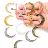 5pcs 6 colors alloy moon Charm For DIY Necklace Bracelet Earrings Pendant Jewelry Crafts Making Accessories 30*37mm L635