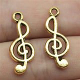 20pcs 26x10mm 5 Colors Muscial Note Treble Charms For DIY Jewelry Making