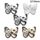10pcs Dark Gothic Style Skull&Butterfly Enamel Charms for DIY Personality Punk Necklace Earrings Keychain Halloween Spooky Decor