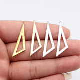 20pcs 40x11mm Kc Gold Color Rhodium Color Hollowed-Out Geometric Triangle Pendant