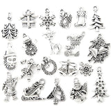 10-30pcs Christmas style charm snowman Santa Claus Gift box for Earring necklace Pendants DIY Handmade Craft Jewelry Making