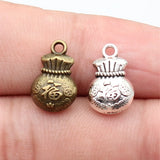 10pcs 10x15mm 2 Colors Antique Bronze Color Antique Silver Color Chinese Lucky Bag Charms For DIY Jewelry Making