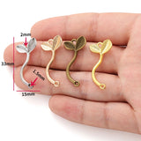 10pcs 4 Color Small saplings Charm for Bracelet Necklace earring DIY Handmade Jewelry Accessories 33*15mm Q265