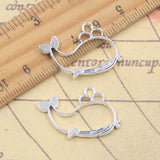 10 Uds. De dijes con boquilla de ballena rociadora de agua, 20x30mm, colgantes de Color plata antigua, fabricación de joyería tibetana hecha a mano DIY