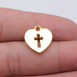 20pcs 17x16mm 6 Colors Heart Cross Charms For DIY Jewelry Making