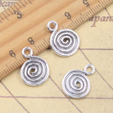 20 piezas dijes volución espiral tornillo hélice spire 17x13mm colgantes de color plata antigua fabricación DIY joyería tibetana hecha a mano