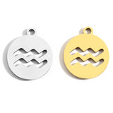5pcs Stainless Steel 12 constellation charm DIY Jewelry Charms for Necklace Making Pendant Never Fade 15*17mm L409
