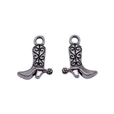 20pcs 16x12mm 3 Colors Antique Bronze Color Antique Silver Color Antique Gold Color Cowboy Boot Charms