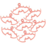 30pcs Zinc alloy 6 colors Filigree Stamping Pendants bat Hollow Metal Charms DIY Necklace earrings Jewelry Accessories 24mmx14mm