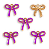 10pcs 18*16/25*19mm 6 colors Enamel Alloy bow Charm Earring Pendant DIY Keychain Necklace Jewelry Accessories W497