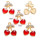 5pcs 20style Red Black Cherry Acrylic Stereo Oil Enamel DIY Charms for Bag Earring Necklace Jewelry Making Handmade Pendant W428