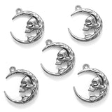 5pcs 5 colors alloy moon Charm For DIY Necklace Bracelet Earrings Pendant Jewelry Crafts Making Accessories 23*27mm L638