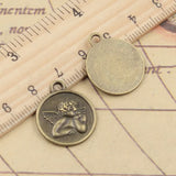 Colgantes de plata tibetana de Ángel Cupido, fabricación de joyas antiguas, bricolaje, artesanía hecha a mano, 10 piezas, 22x19mm