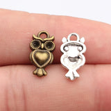 20pcs 17x9mm 2 Colors Antique Bronze Color Antique Silver Color Owl Charms For DIY Jewelry Making