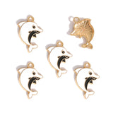 10pcs 15*20mm 6 colors Enamel Alloy dolphin Charm Earring Pendant DIY Keychain Necklace Jewelry Accessories W474