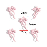 10Pcs Pink Bow Pendant Premium Alloy Jewelry Components for DIY Necklaces Earrings Bracelets and Other Jewelry Making Materials
