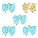 10pcs 18*14mm 7 colors Enamel Alloy bow Charm Earring Pendant DIY Keychain Necklace Jewelry Accessories W471