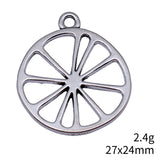 10pcs 27x24mm 3 Colors Antique Silver Color Kc Gold Color Antique Gold Color Hollow Out Lemon Slice Charms