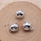 5pcs 14x11mm 3 Colors Antique Bronze Color Antique Silver Color Antique Gold Color 3D Volleyball Charms