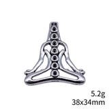 5pcs 38x34mm 2 Colors Antique Bronze Color Antique Silver Color Yoga Chakra Charms For DIY Jewelry Making