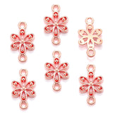 25pcs 7 Color exquisite Double hole flower Charm for Bracelet Necklace Pendant  DIY Handmade Jewelry Accessories 18*10mm Q1155