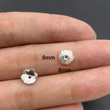 20-40pcs silver Alloy Flower Holder Partition Bead Cap Bead Holder Cap DIY Step Shaking Hairpin Hairpin Crown Accessories V149