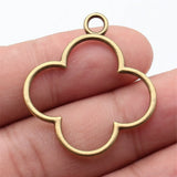 10pcs 37x32mm 3 Colors Hollowed-Out Geometric Flower Frame Pendant