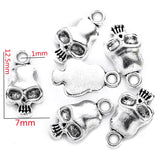 50 pcs 3 colors Metal Zinc Alloy skull Charms Fit Jewelry Pendant For DIY Necklace Bracelet Jewelry Making Findings