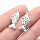 10pcs 25x9mm 2 Colors Antique Bronze Color Antique Silver Color Fish Charms For DIY Jewelry Making