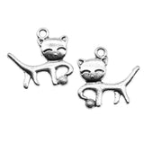 10pcs 19x18mm 2 Colors Antique Bronze Color Antique Silver Color Cat Charms For DIY Jewelry Making