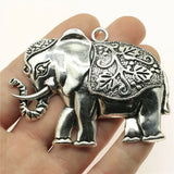 1pcs 74x50mm 2 Colors Antique Bronze Color Antique Silver Color Elephant Charms For DIY Jewelry Making