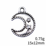 20pcs 15x12mm 2 Colors Antique Bronze Color Antique Silver Color Moon Stars Charms For DIY Jewelry Making